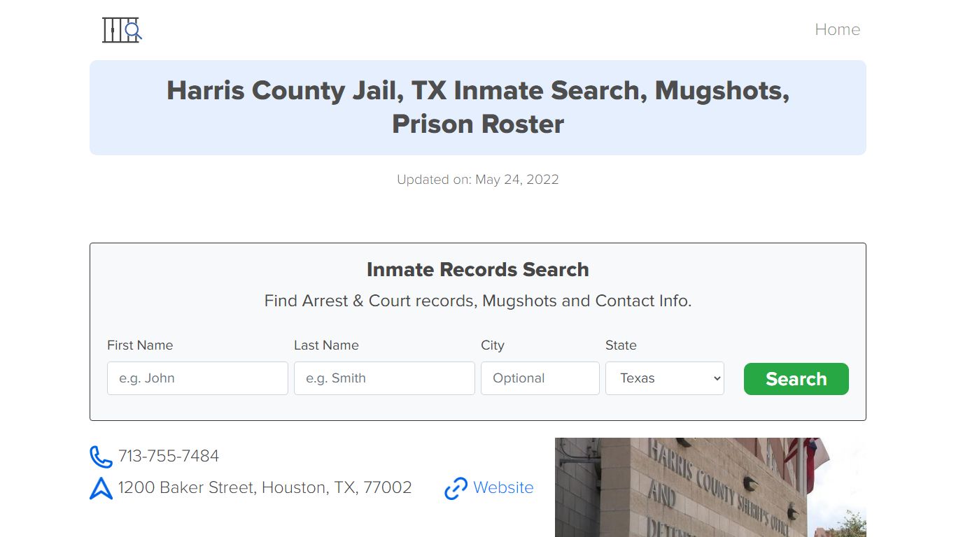 Harris County Jail, TX Inmate Search, Mugshots, Prison Roster